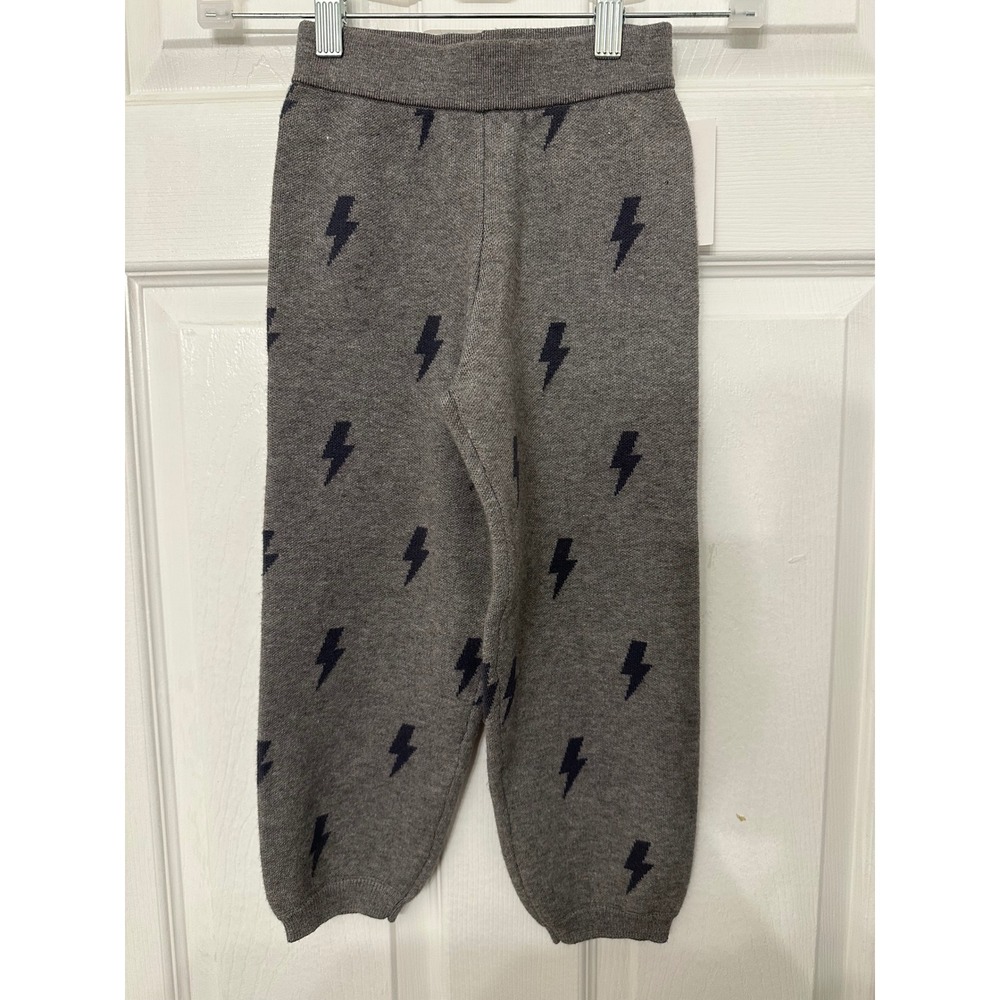 Grayson Mini Boys 4T Gray Lightning Bolt Knit Jogger Pants T1036TBL28